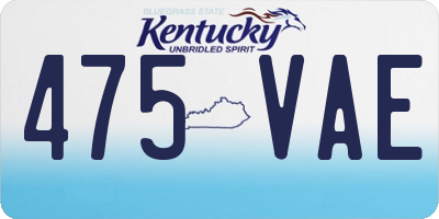 KY license plate 475VAE