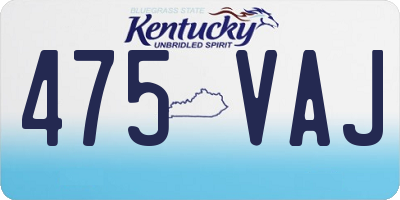 KY license plate 475VAJ