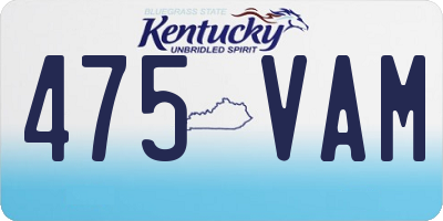 KY license plate 475VAM