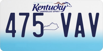 KY license plate 475VAV