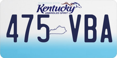 KY license plate 475VBA