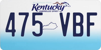 KY license plate 475VBF