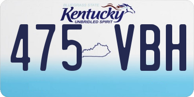 KY license plate 475VBH