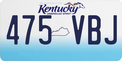 KY license plate 475VBJ