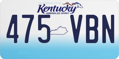 KY license plate 475VBN