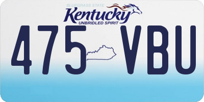 KY license plate 475VBU
