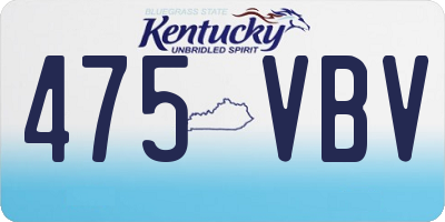 KY license plate 475VBV