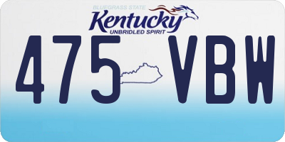 KY license plate 475VBW