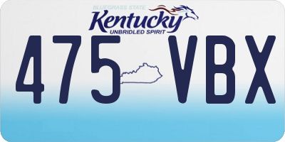 KY license plate 475VBX