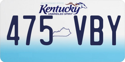 KY license plate 475VBY