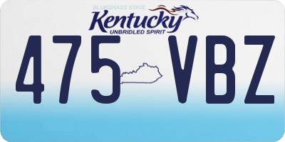KY license plate 475VBZ