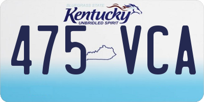 KY license plate 475VCA