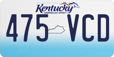 KY license plate 475VCD