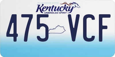 KY license plate 475VCF