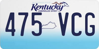KY license plate 475VCG