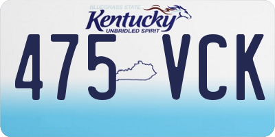 KY license plate 475VCK