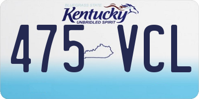 KY license plate 475VCL