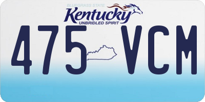 KY license plate 475VCM
