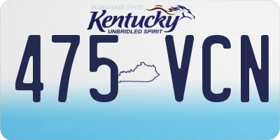 KY license plate 475VCN