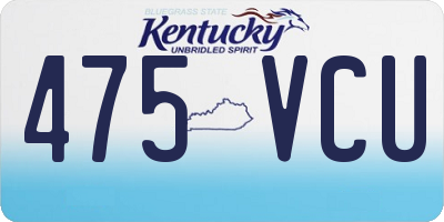 KY license plate 475VCU