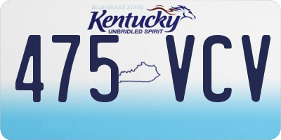 KY license plate 475VCV