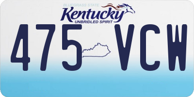 KY license plate 475VCW