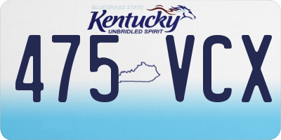 KY license plate 475VCX