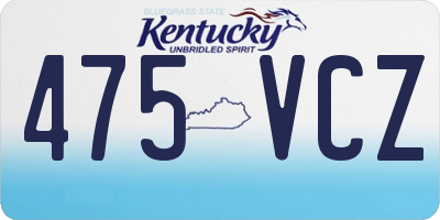 KY license plate 475VCZ