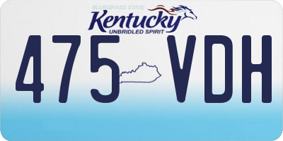 KY license plate 475VDH