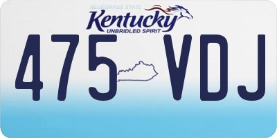KY license plate 475VDJ