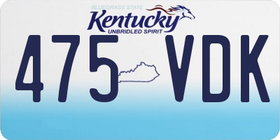 KY license plate 475VDK