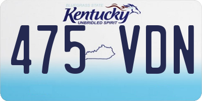 KY license plate 475VDN