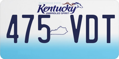KY license plate 475VDT