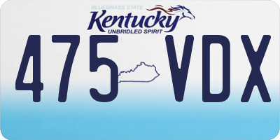 KY license plate 475VDX
