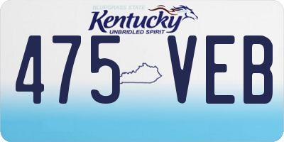 KY license plate 475VEB