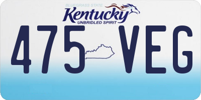 KY license plate 475VEG