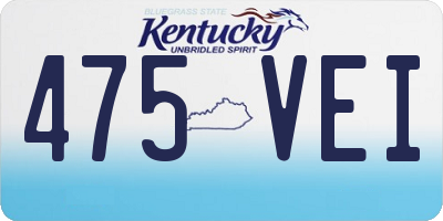KY license plate 475VEI