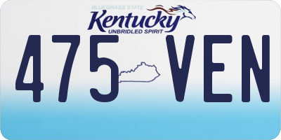 KY license plate 475VEN