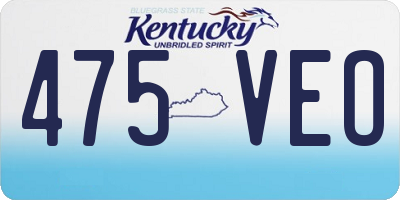 KY license plate 475VEO
