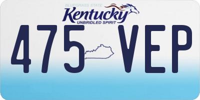 KY license plate 475VEP