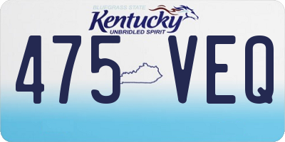 KY license plate 475VEQ