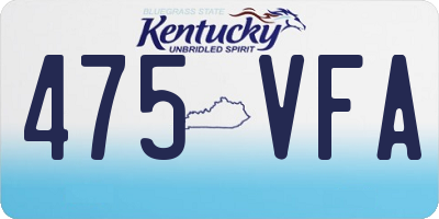 KY license plate 475VFA