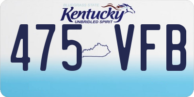 KY license plate 475VFB
