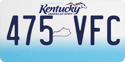 KY license plate 475VFC