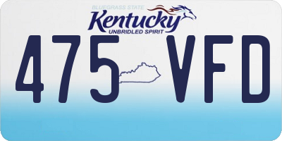KY license plate 475VFD
