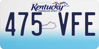 KY license plate 475VFE
