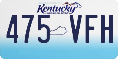 KY license plate 475VFH
