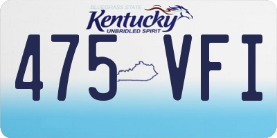 KY license plate 475VFI