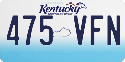 KY license plate 475VFN