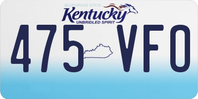 KY license plate 475VFO